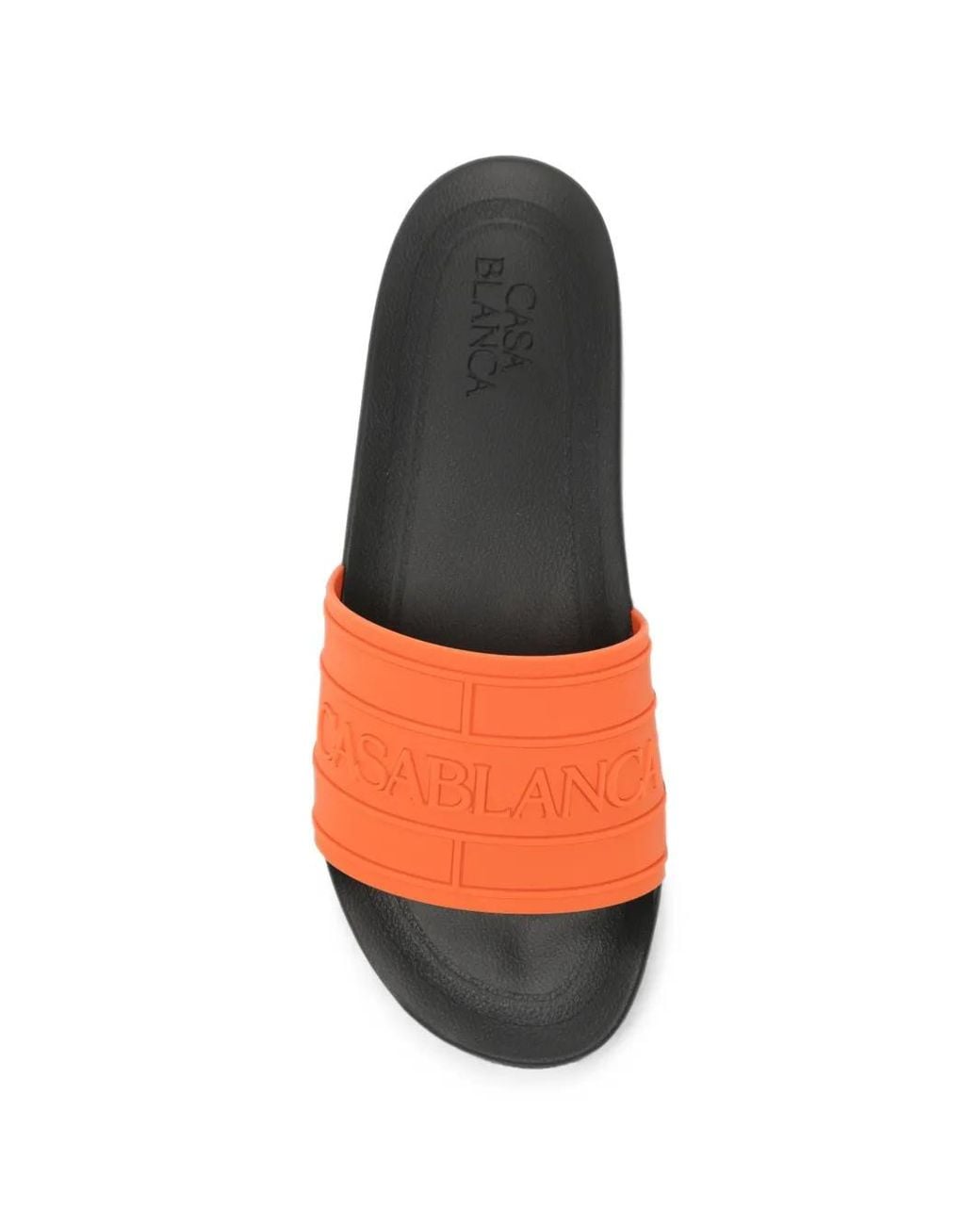 Casablanca Orange Claquettes À Logo Embossé for men
