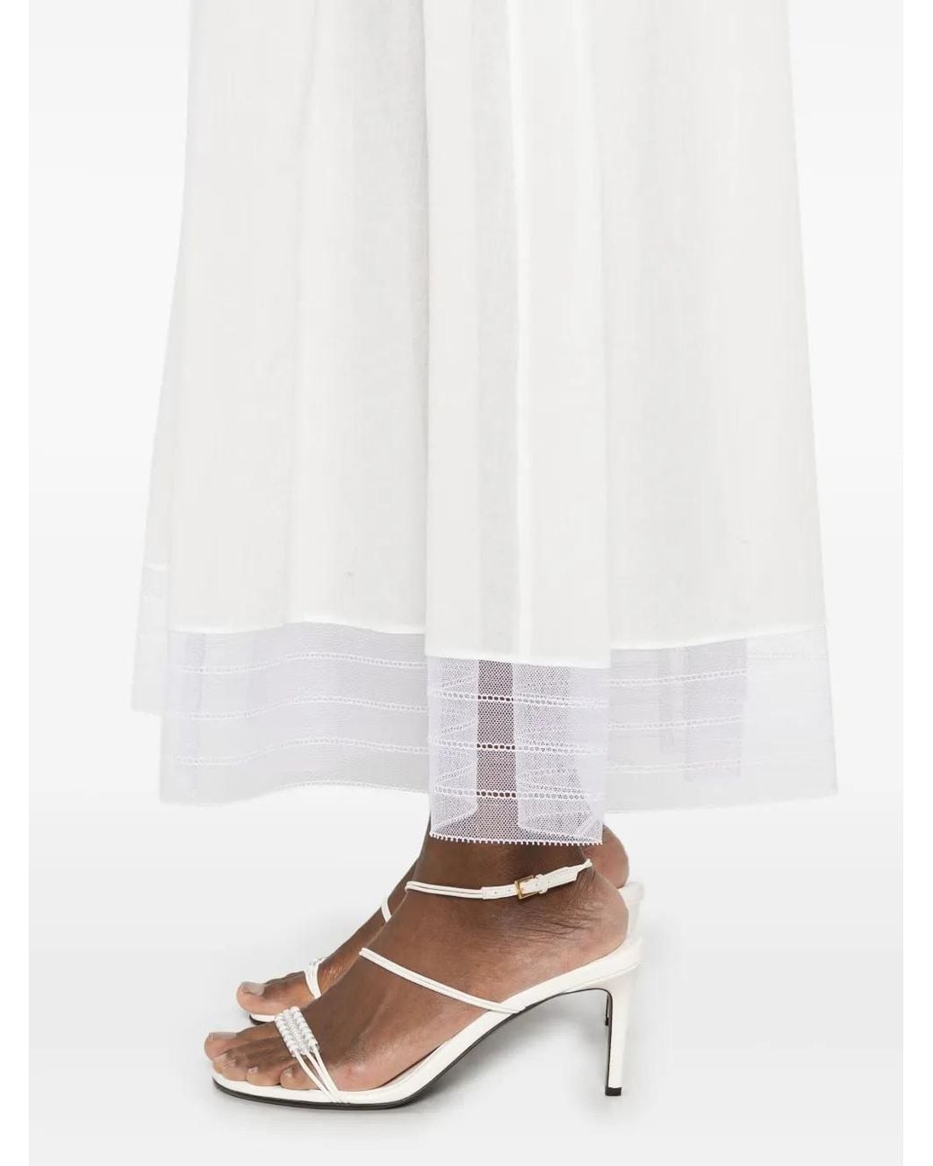Christopher Esber White Pintuck-Detail Trousers