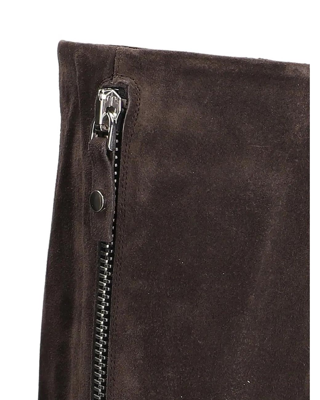 Alchimia Brown Pointed-Toe Zip-Detail Boots