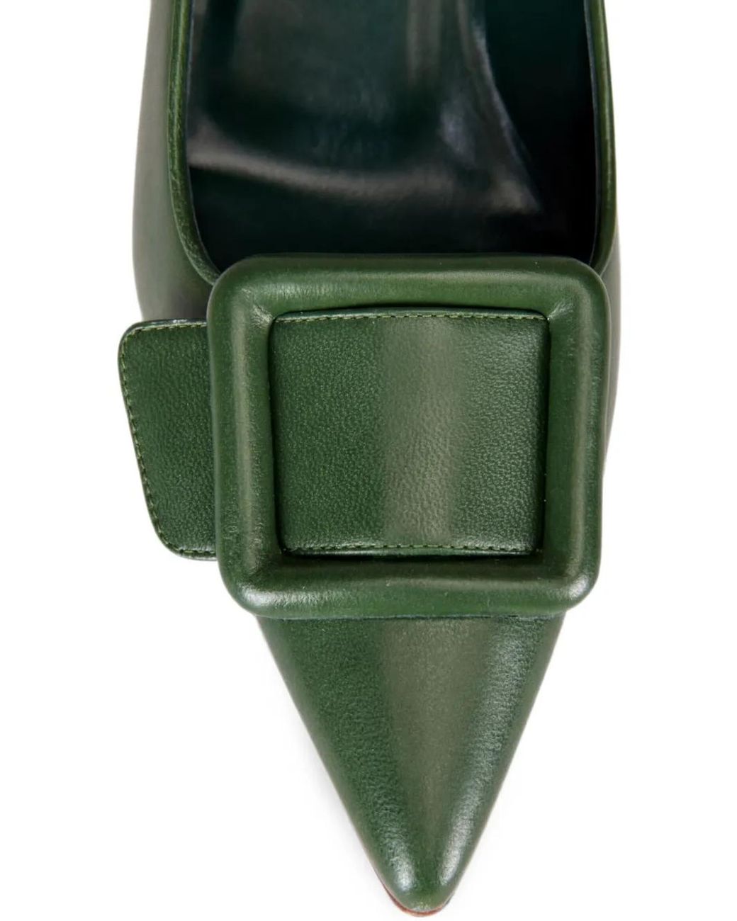Manolo Blahnik Green Maysale Buckle-Detail Pointed-Toe Pumps