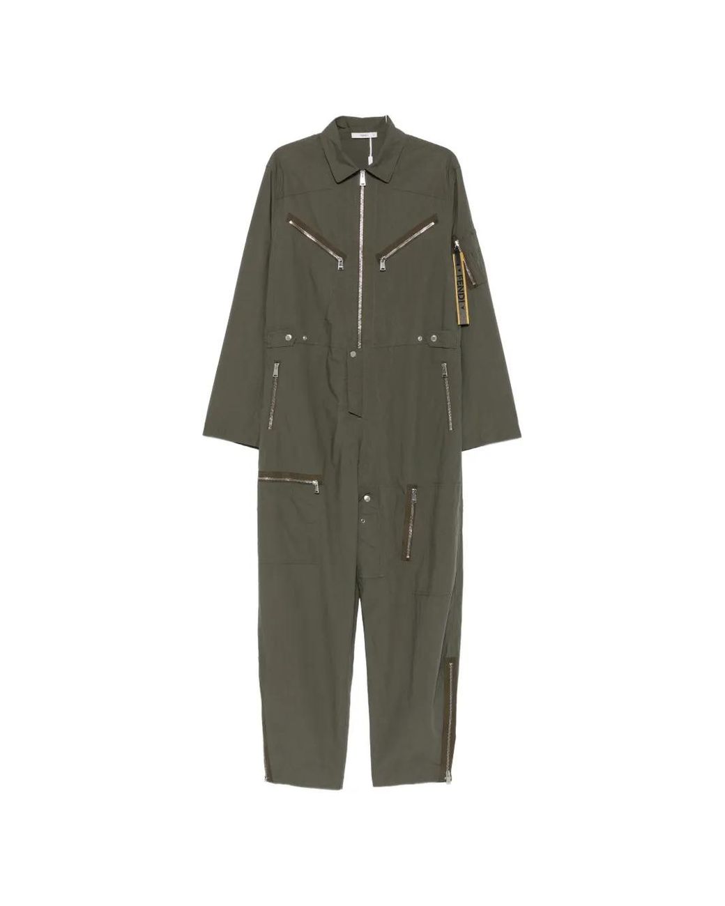 Fendi Green Parachute Canvas Jumpsuit