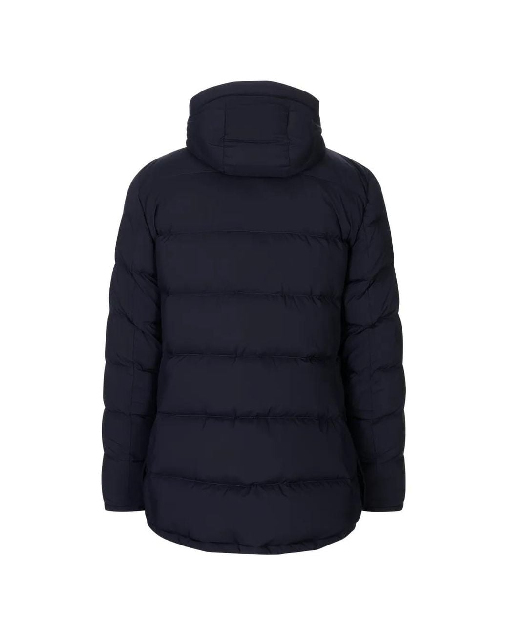 Kiton Blue Quilted Hooded Jacket for men