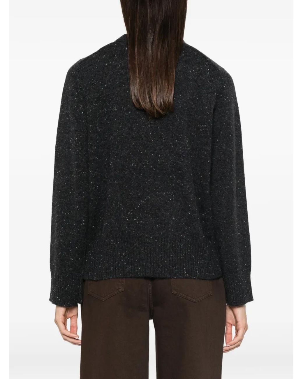 Loulou de Saison Black Pull En Maille Mouchetée De Cachemire
