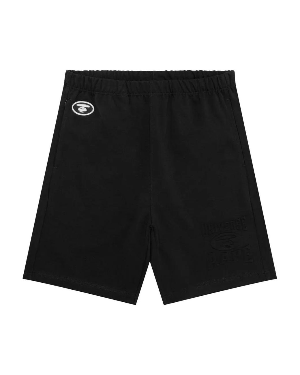 Aape By A Bathing Ape Black Logo-Patch Shorts for men