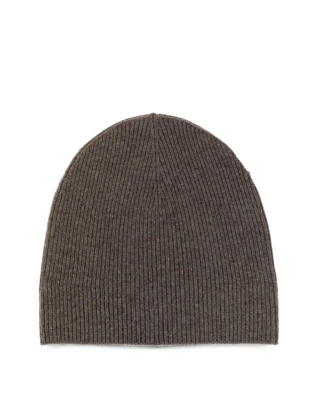 Issey Miyake Brown Bonnet En Laine À Design Côtelé