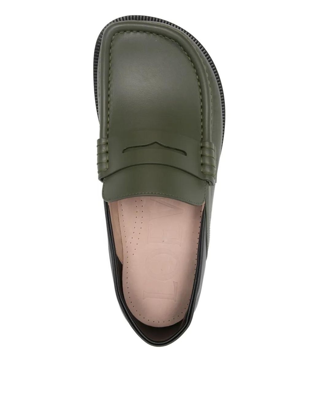 Loewe Green Campo Leather Loafers for men