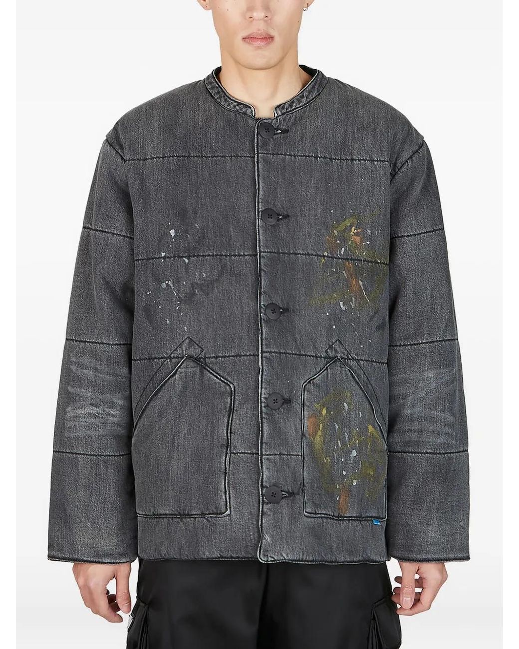 LIBERAIDERS Gray Paint-Splatter Jacket for men