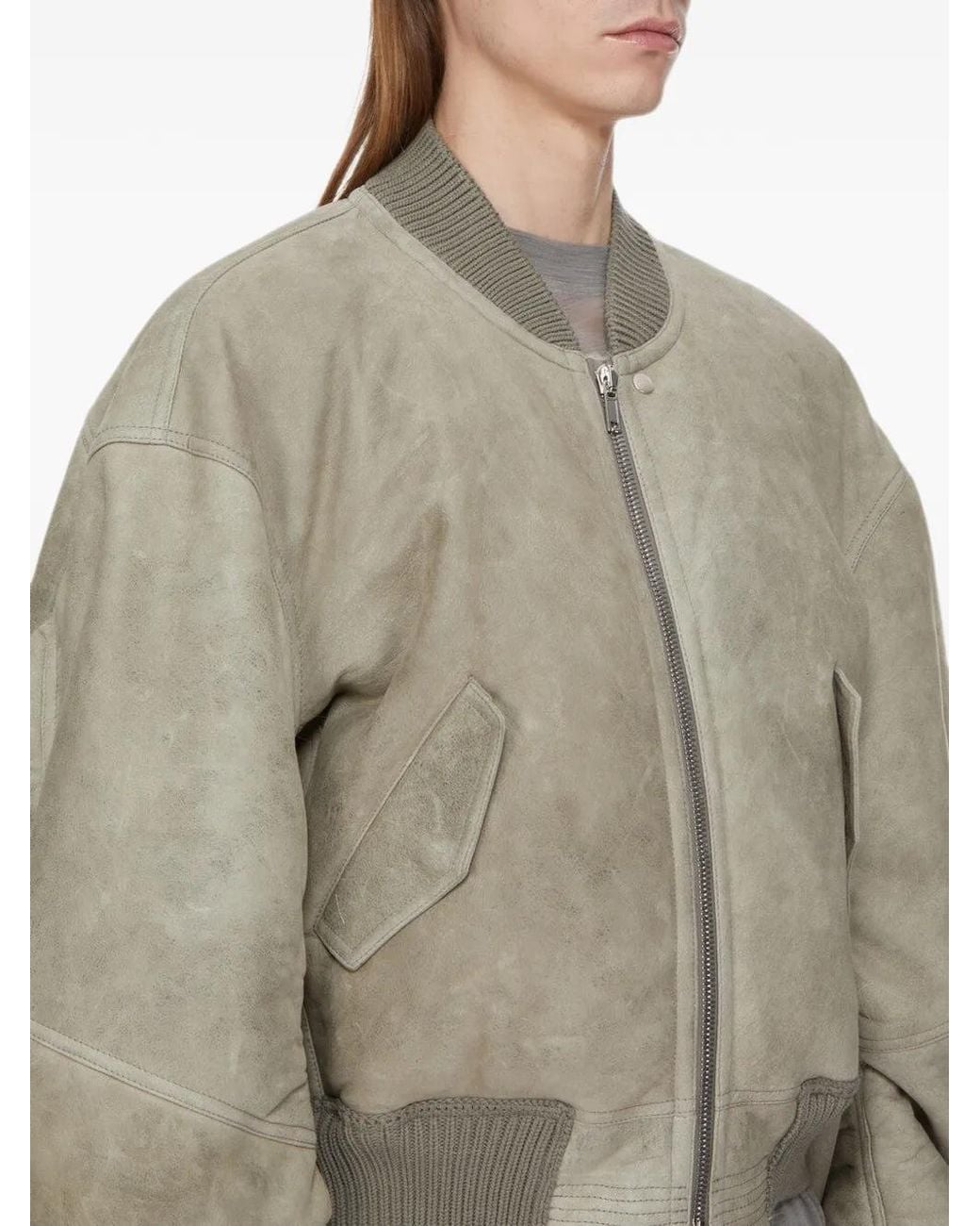 Rick Owens Gray Secchia Flight Jacket for men