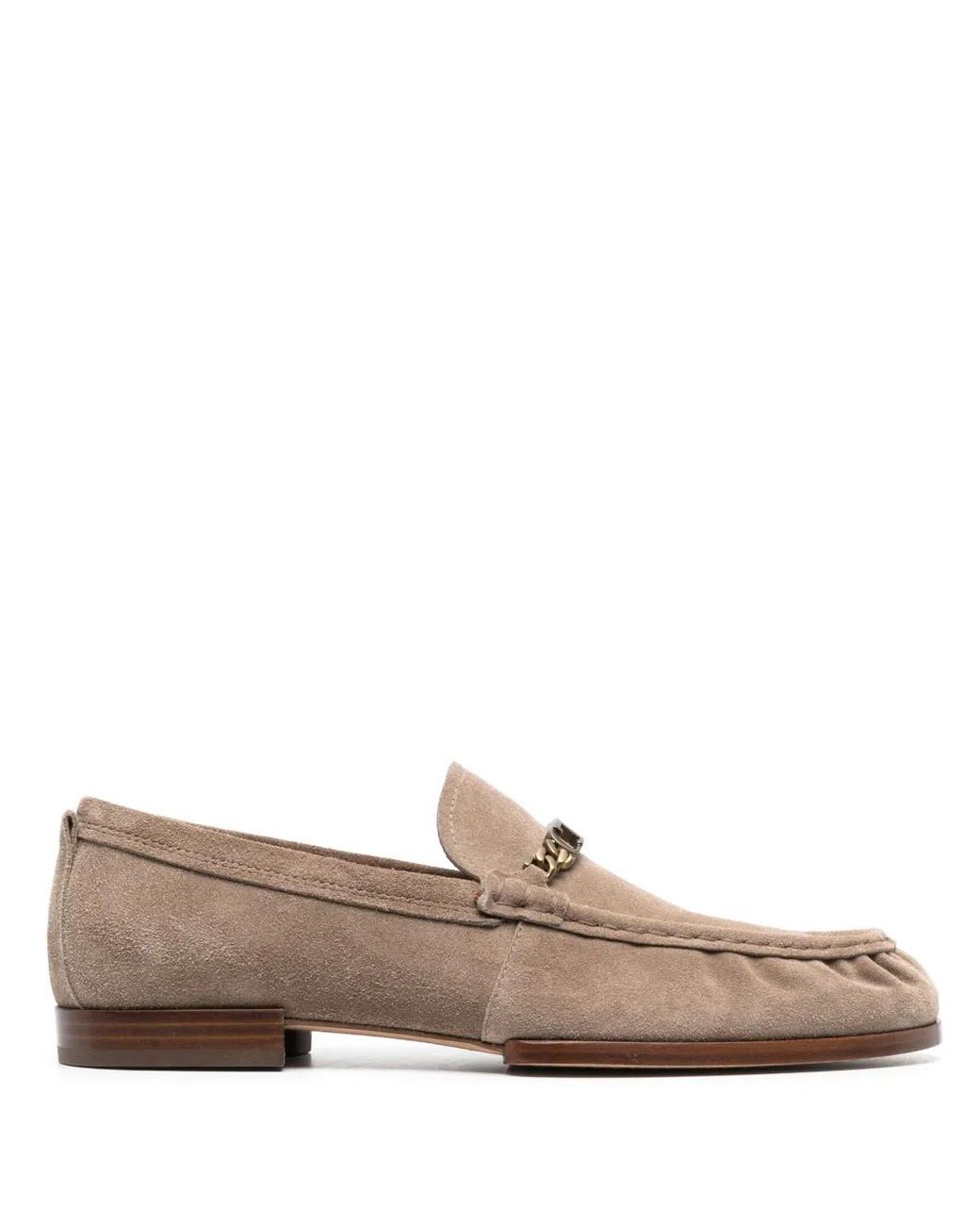 Tod's Brown Logo-Plaque Suede Loafers for men