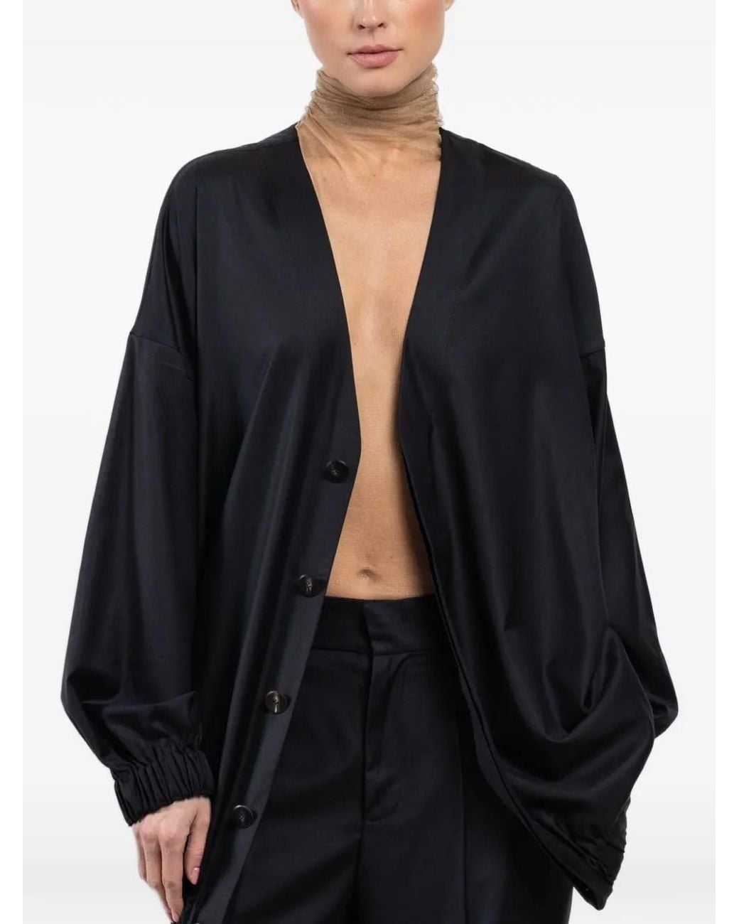 Sa Su Phi Black Jacke Mit V-Ausschnitt