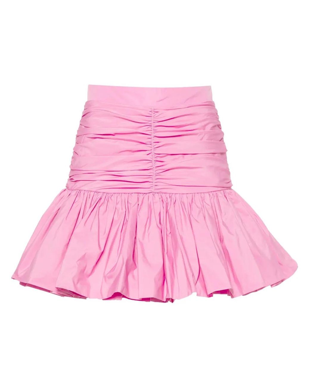 Patou Pink Recycled Faille Flounce Miniskirt