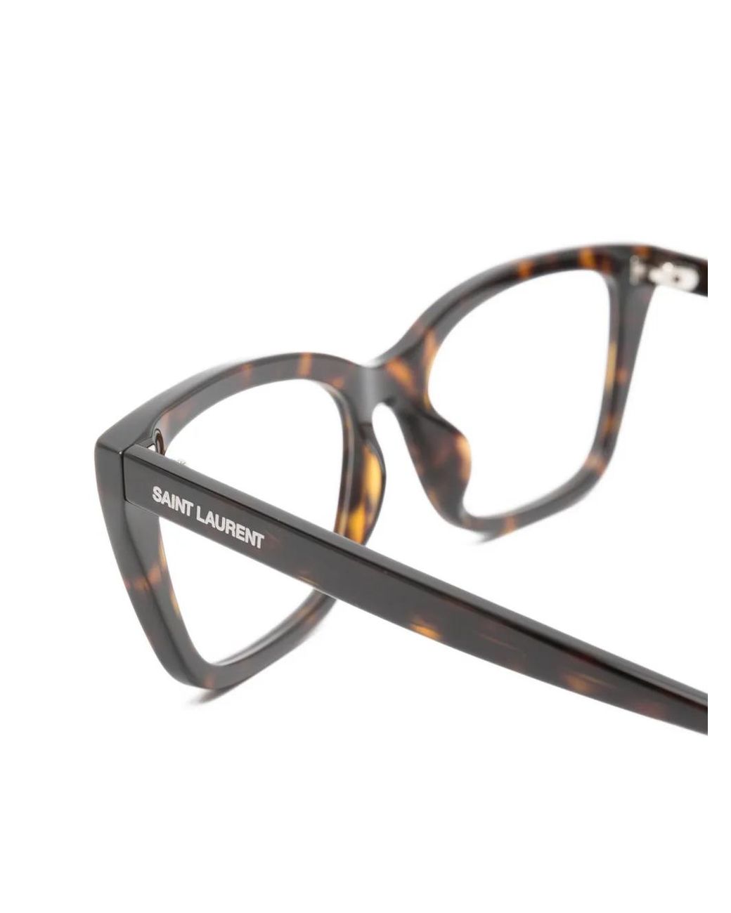Saint Laurent Brown Tortoiseshell-Effect Glasses
