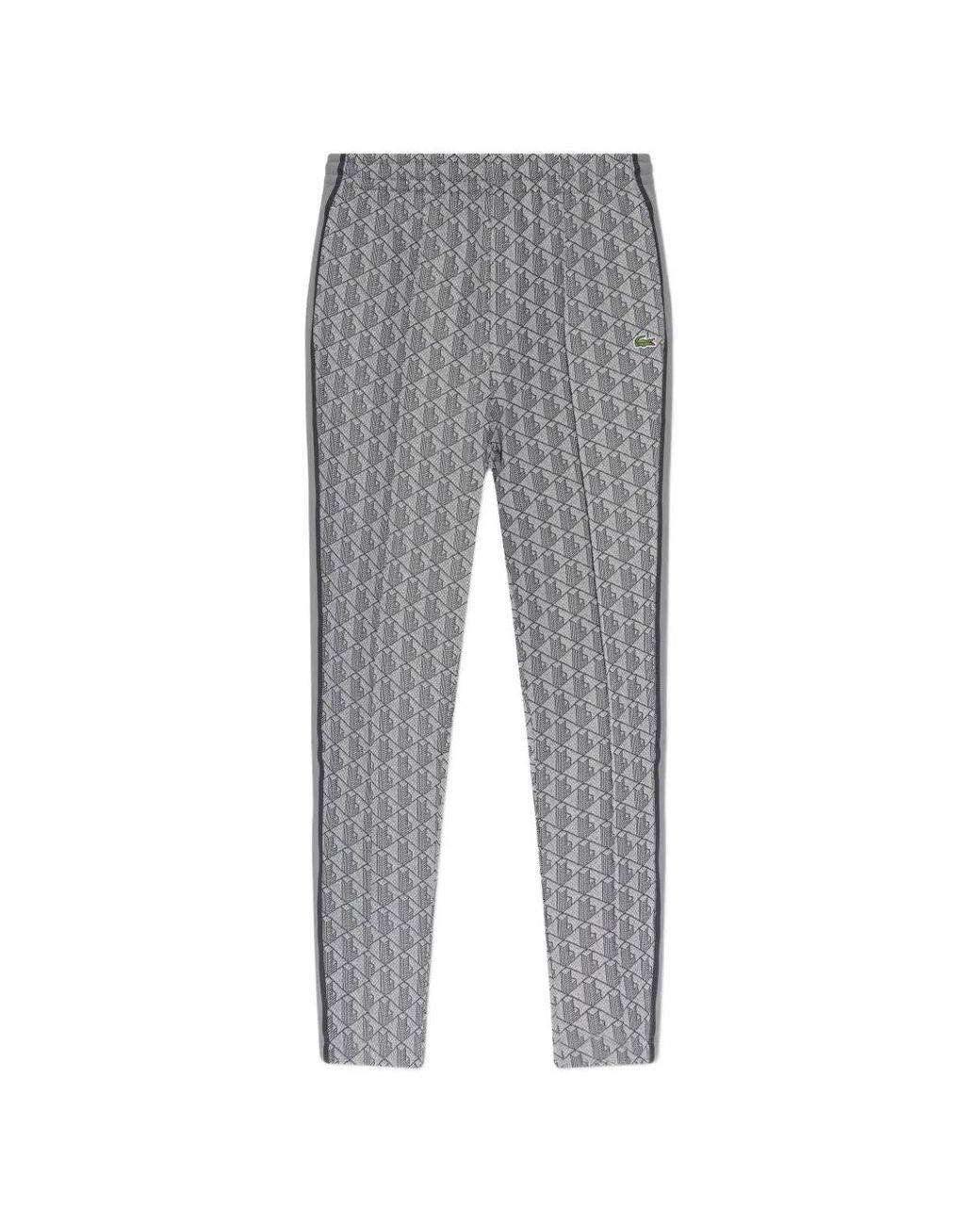 Lacoste Gray Sweatpants With Stitching On The Legs for men