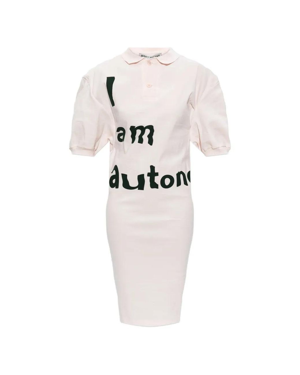 Issey Miyake White Polo Shirt Mini Dress