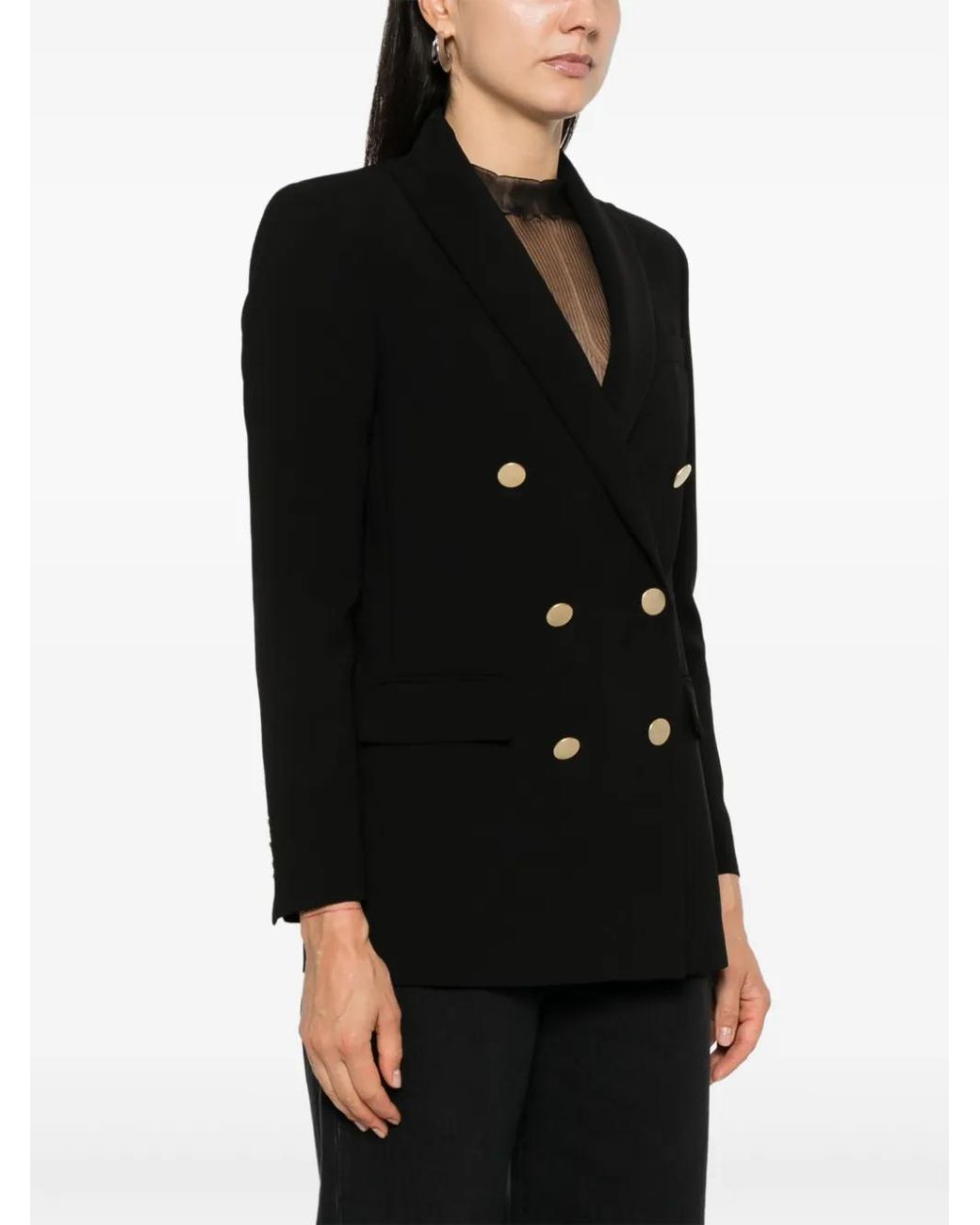 DR. HOPE Black Double-Breasted Blazer