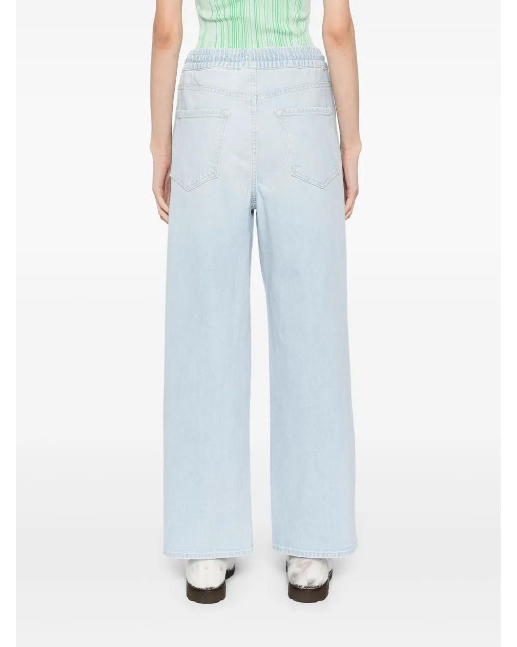 Mother Blue The Drawn Tagger Flood Jeans