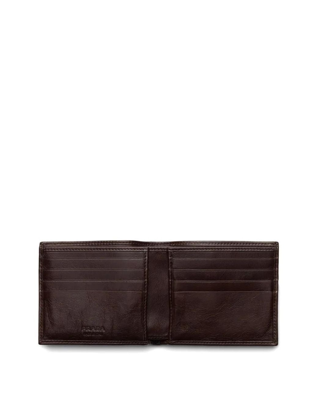Prada Brown Leather Bifold Wallet for men