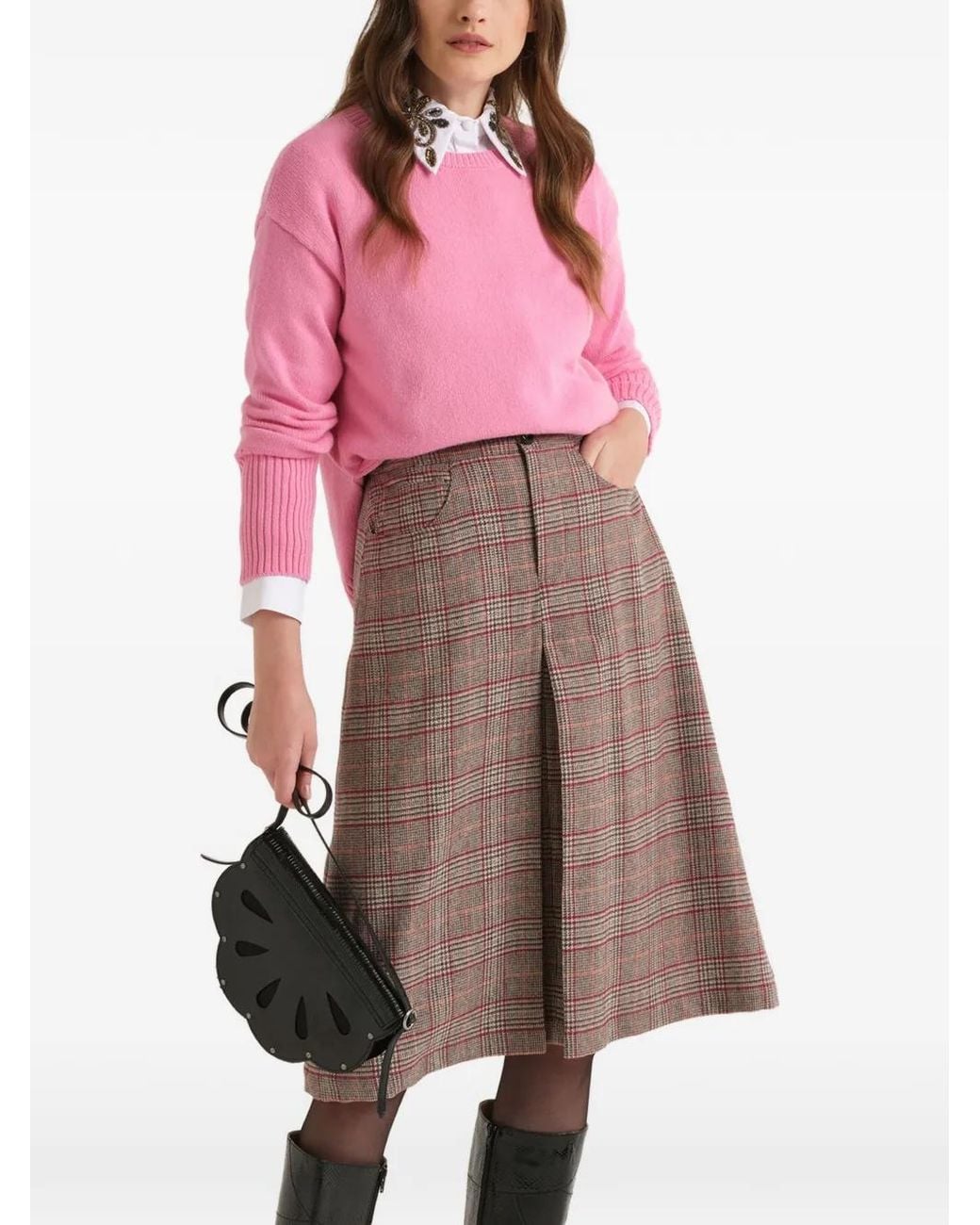 Maliparmi Pink Gerippter Strickpullover