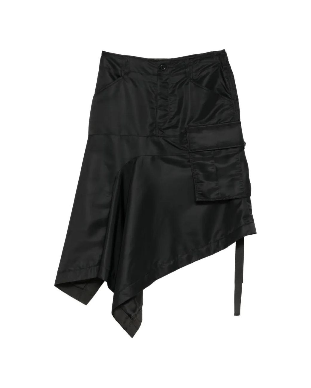 Sacai Black Asymmetric Cargo Skirt
