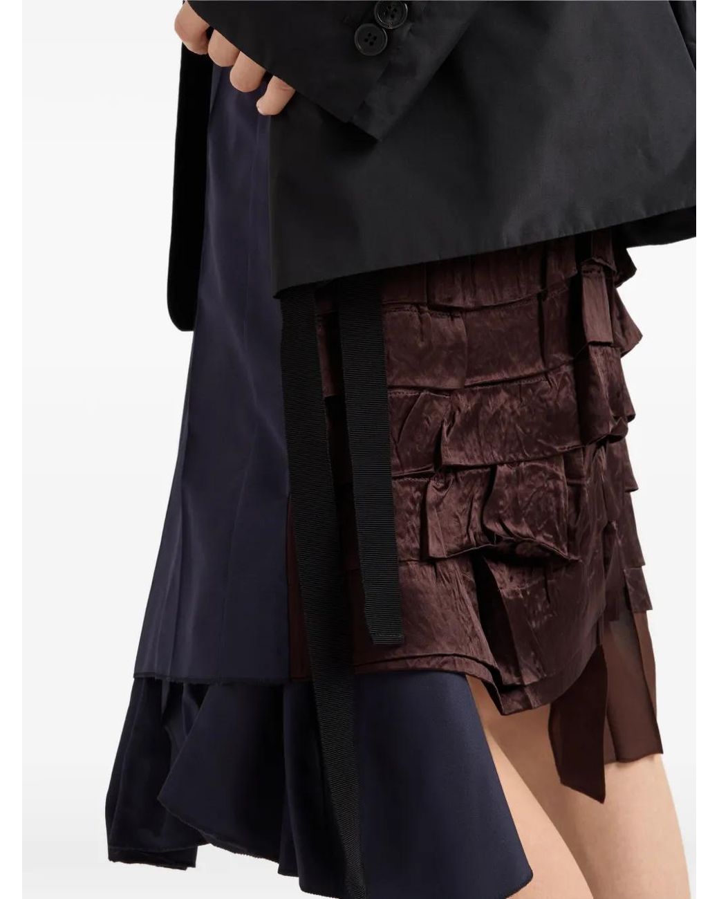 Falda Midi Con Diseño Patchwork Prada de color Blue