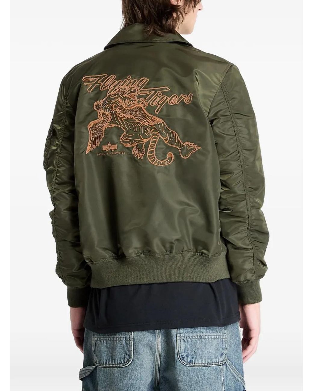 Alpha Industries Green Flying Tigers Cwu Bomber Jacket for men