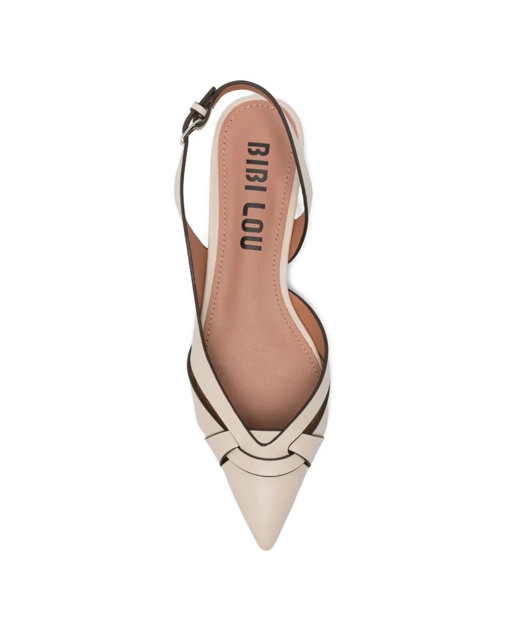 Bibi Lou White Nolia Criss-Cross Leather Flat Pumps