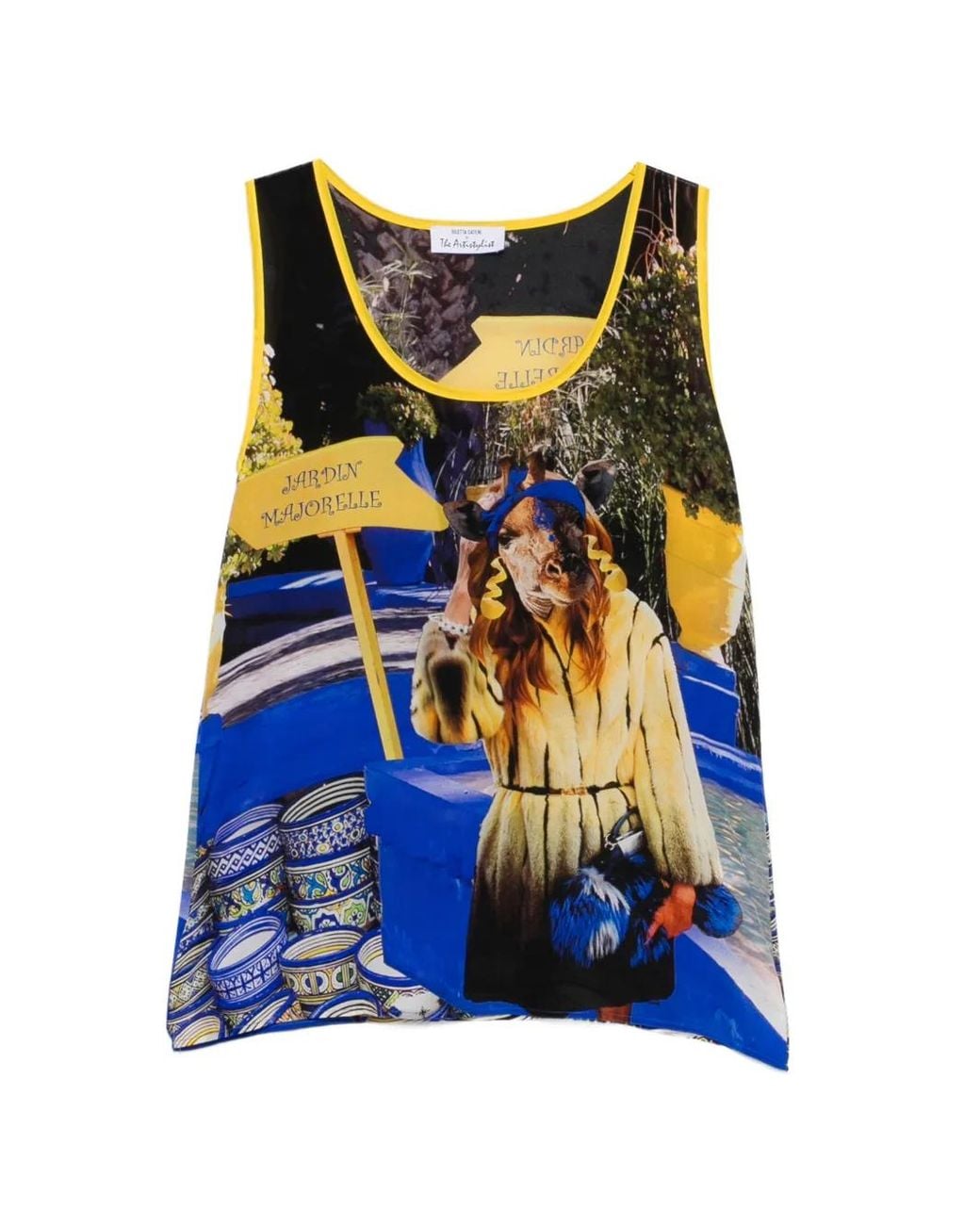The Artistylist Blue Graphic-Print Tank Top