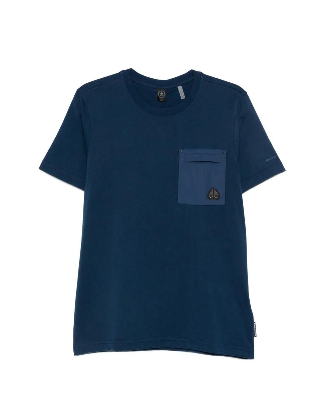 Moose Knuckles Blue Patch-Pocket T-Shirt for men