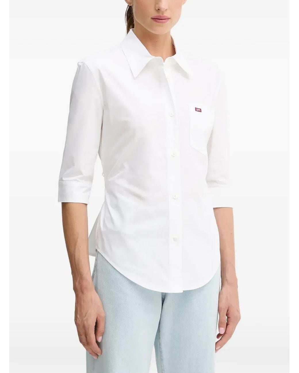 Miss Sixty White Button-Fatening Shirt
