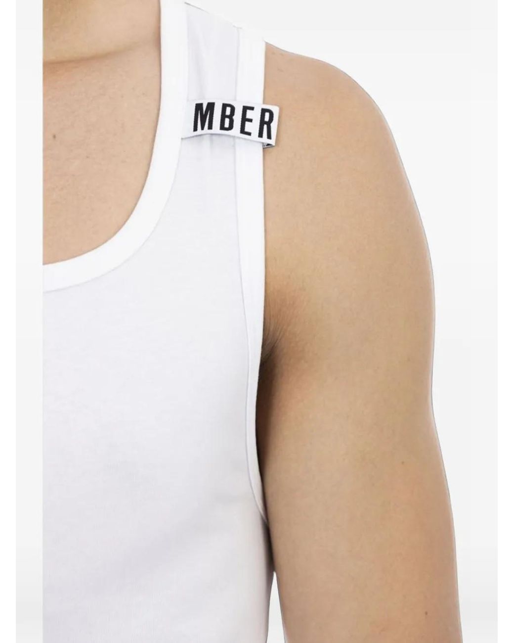 Bikkembergs White Logo-Patch Cotton Tank Top for men