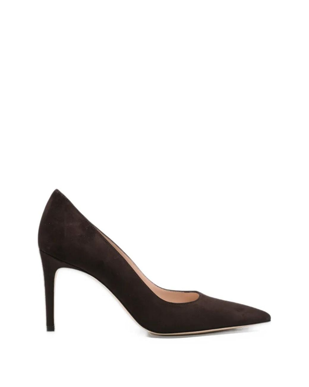 Stuart Weitzman Brown Pointed-Toe Suede Pumps