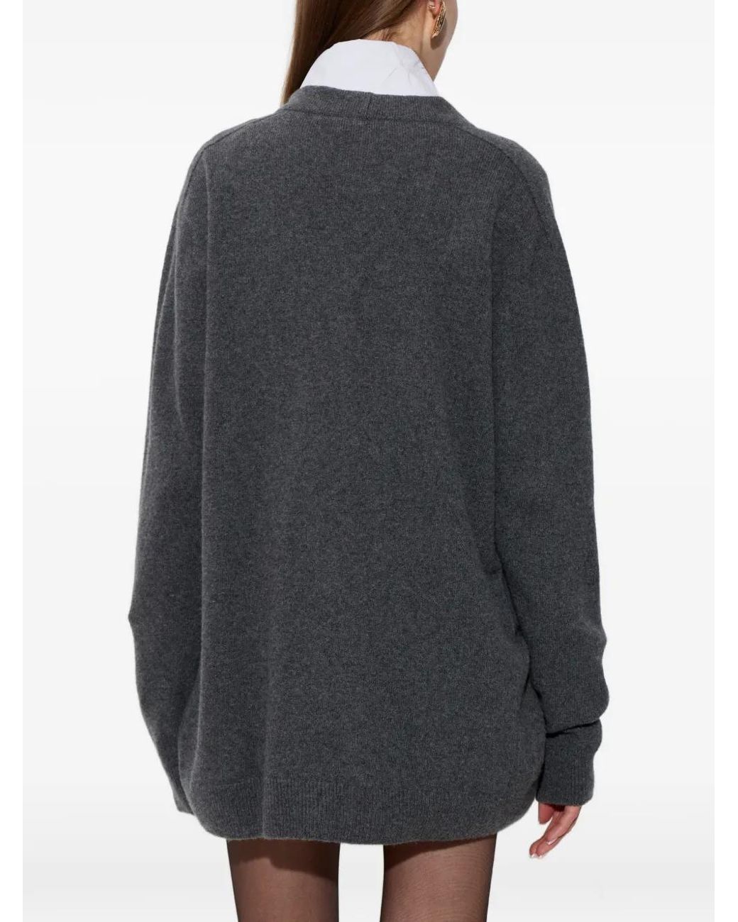 Balmain Gray Button Pockets Cardigan