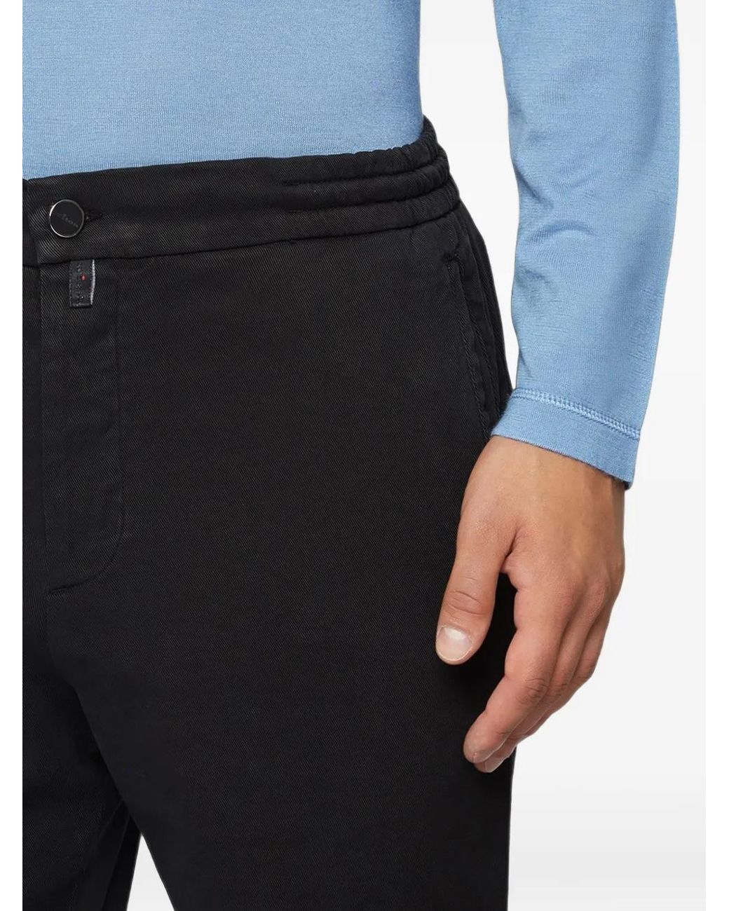 Kiton Black Elasticated-Waistband Track Pants for men