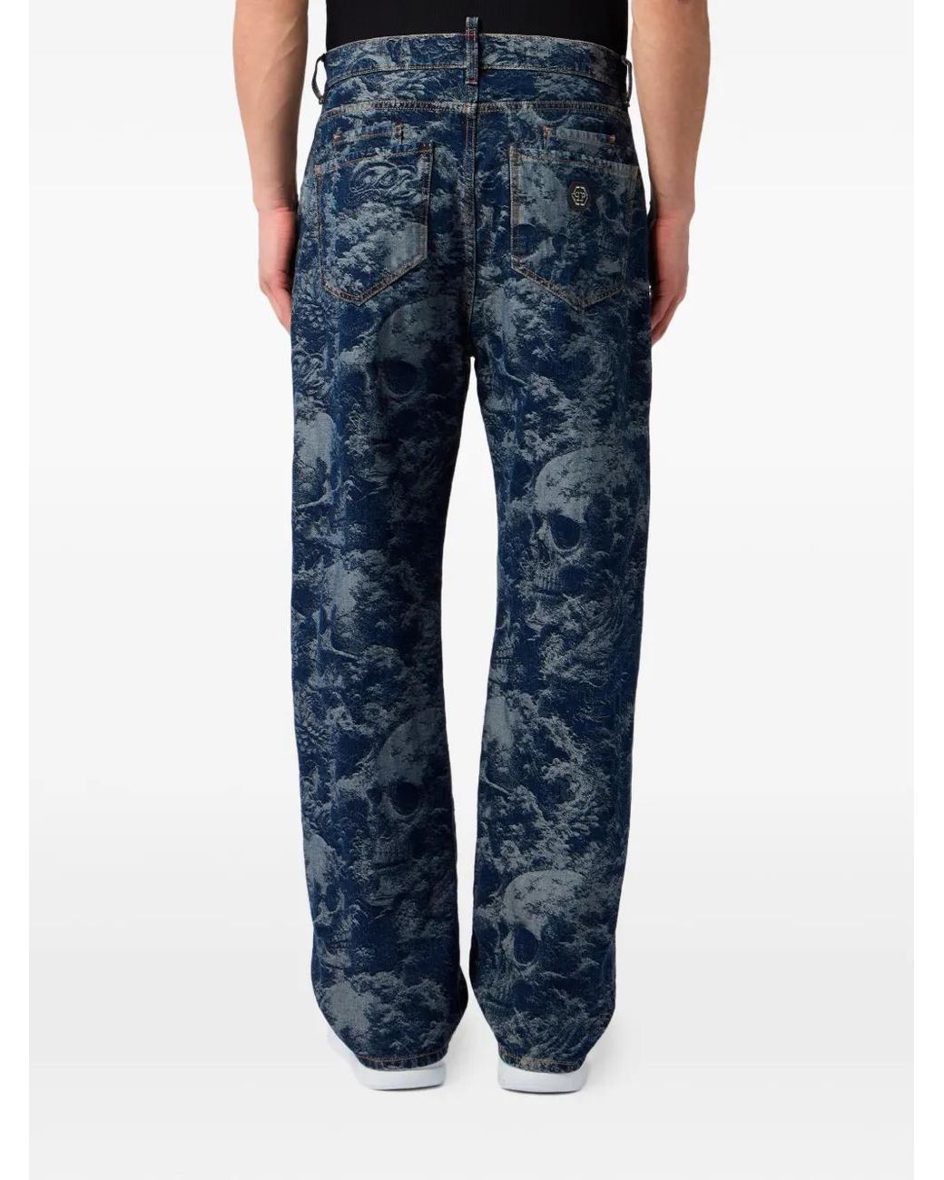 Vaqueros Beach Boy Skull Philipp Plein de hombre de color Blue
