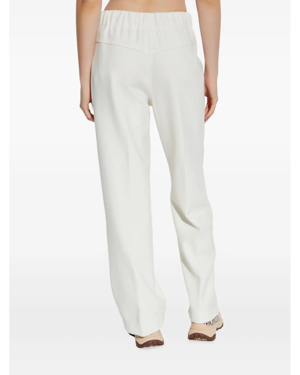 Moncler White Drawstring Logo Track Pants