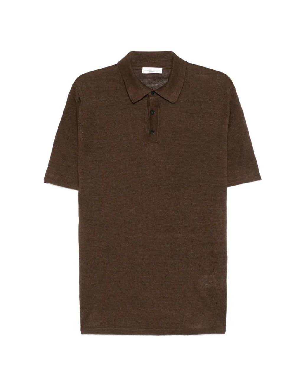 Roberto Collina Brown Half-Button Polo Shirt for men
