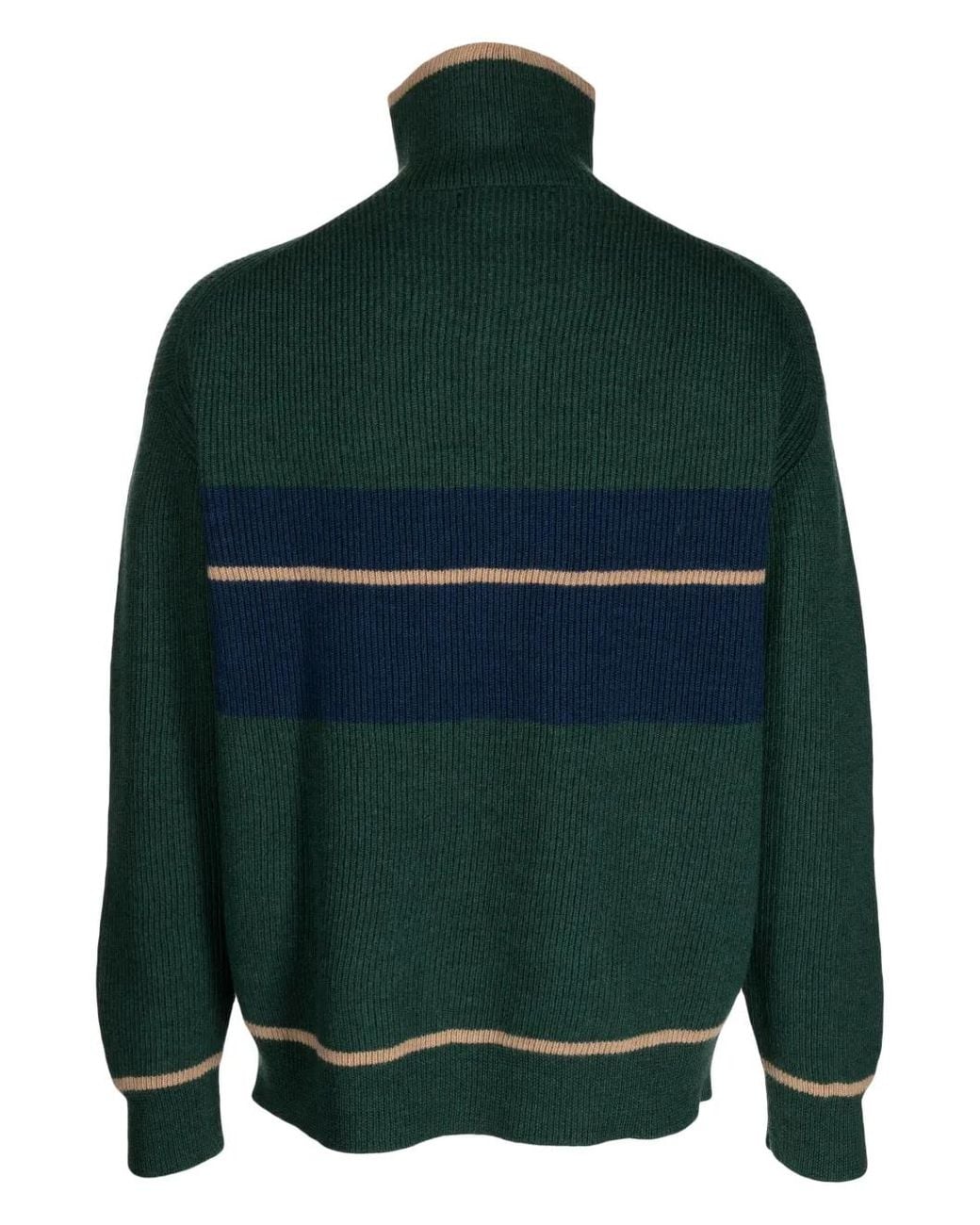 Pringle of Scotland Green Half-Zip Fastening Wool Jumper for men