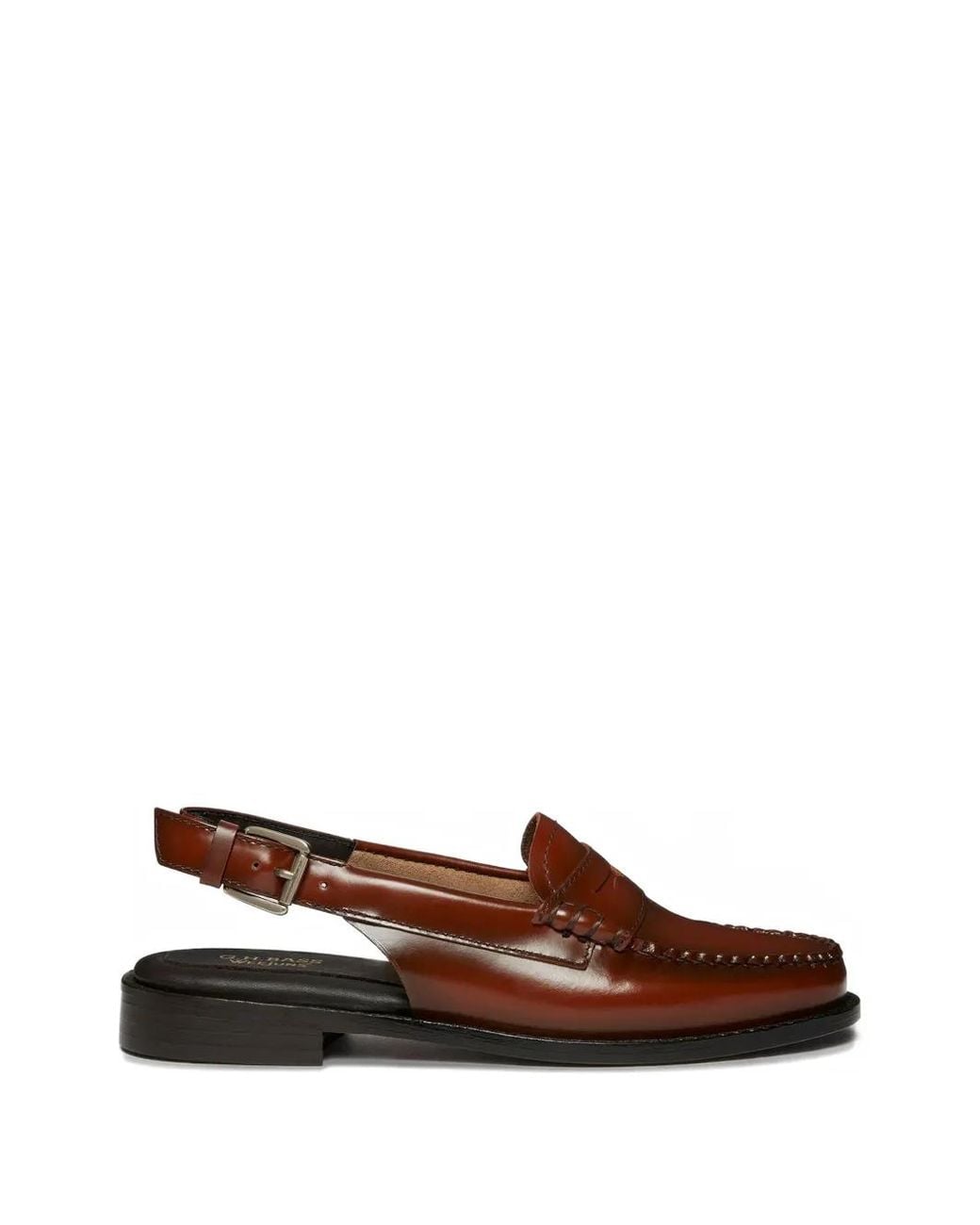 G.H.BASS Brown Weejuns Slingback Penny Loafers