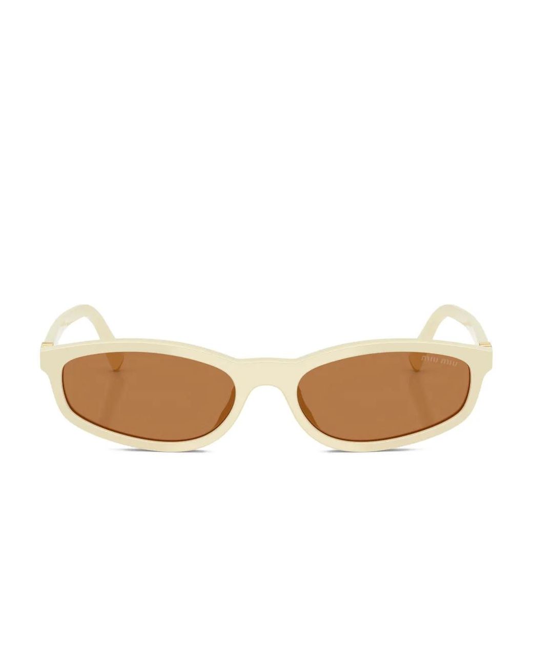 Miu Miu Natural Oval-Frame Sunglasses