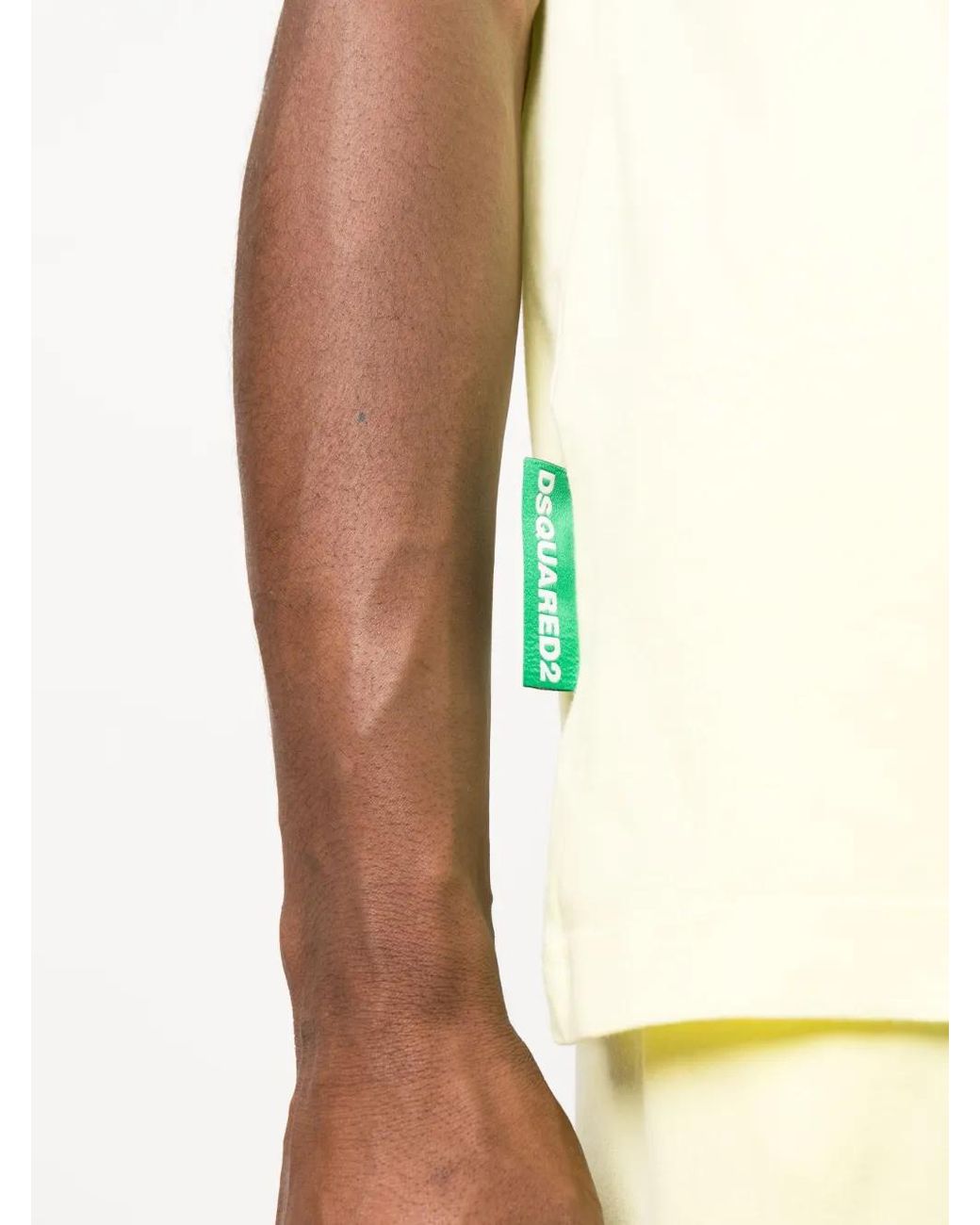 DSquared² Yellow Logo-Print Round-Neck T-Shirt for men