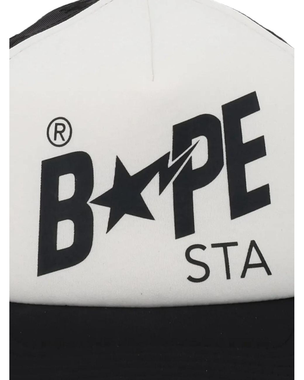 A Bathing Ape Black Bape Sta Logo-Print Cap for men
