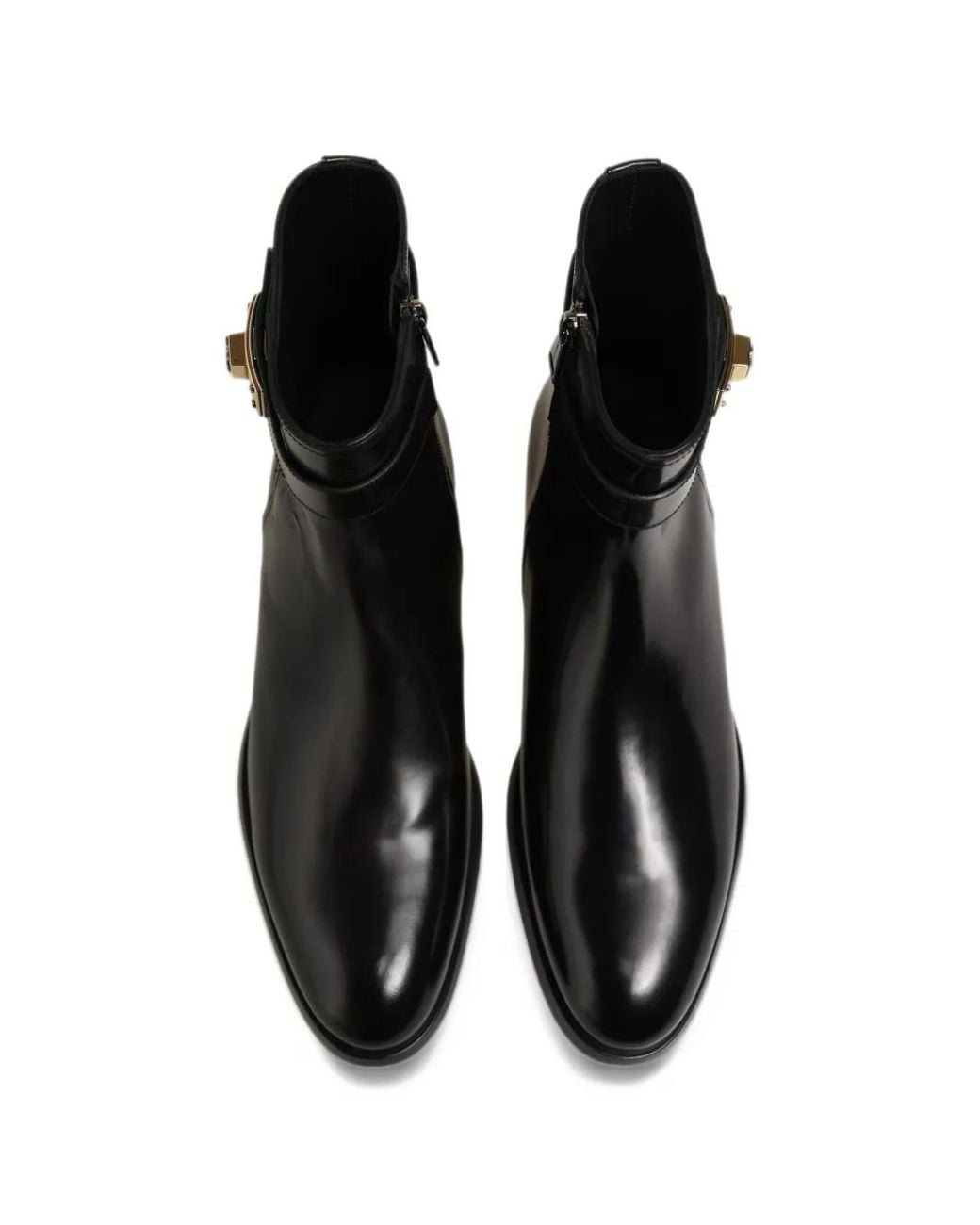Dolce & Gabbana Black Buckle-Strap Ankle Boots for men