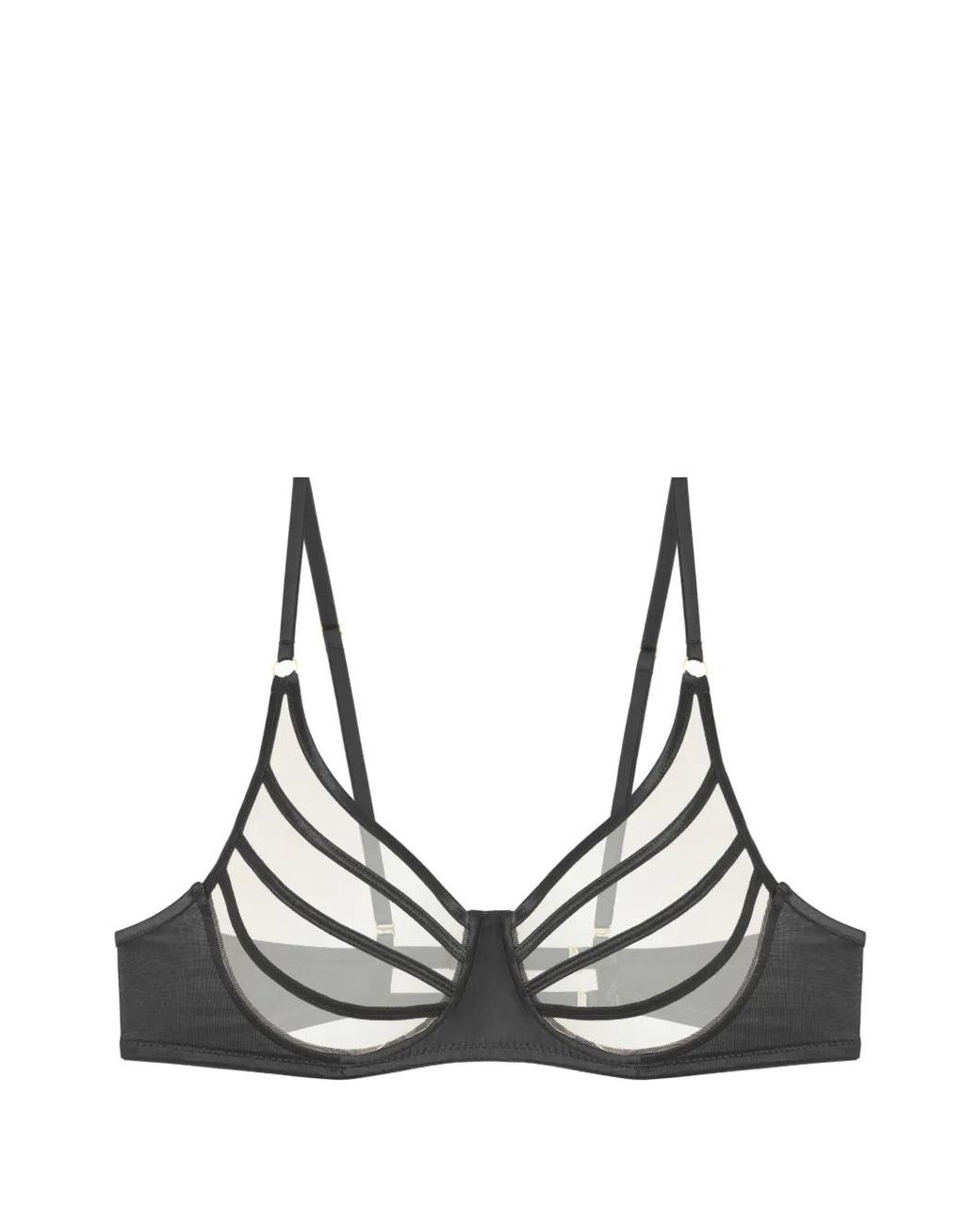 GOD SAVES QUEENS Black Forget Me No Cut-Out Underwired Bra