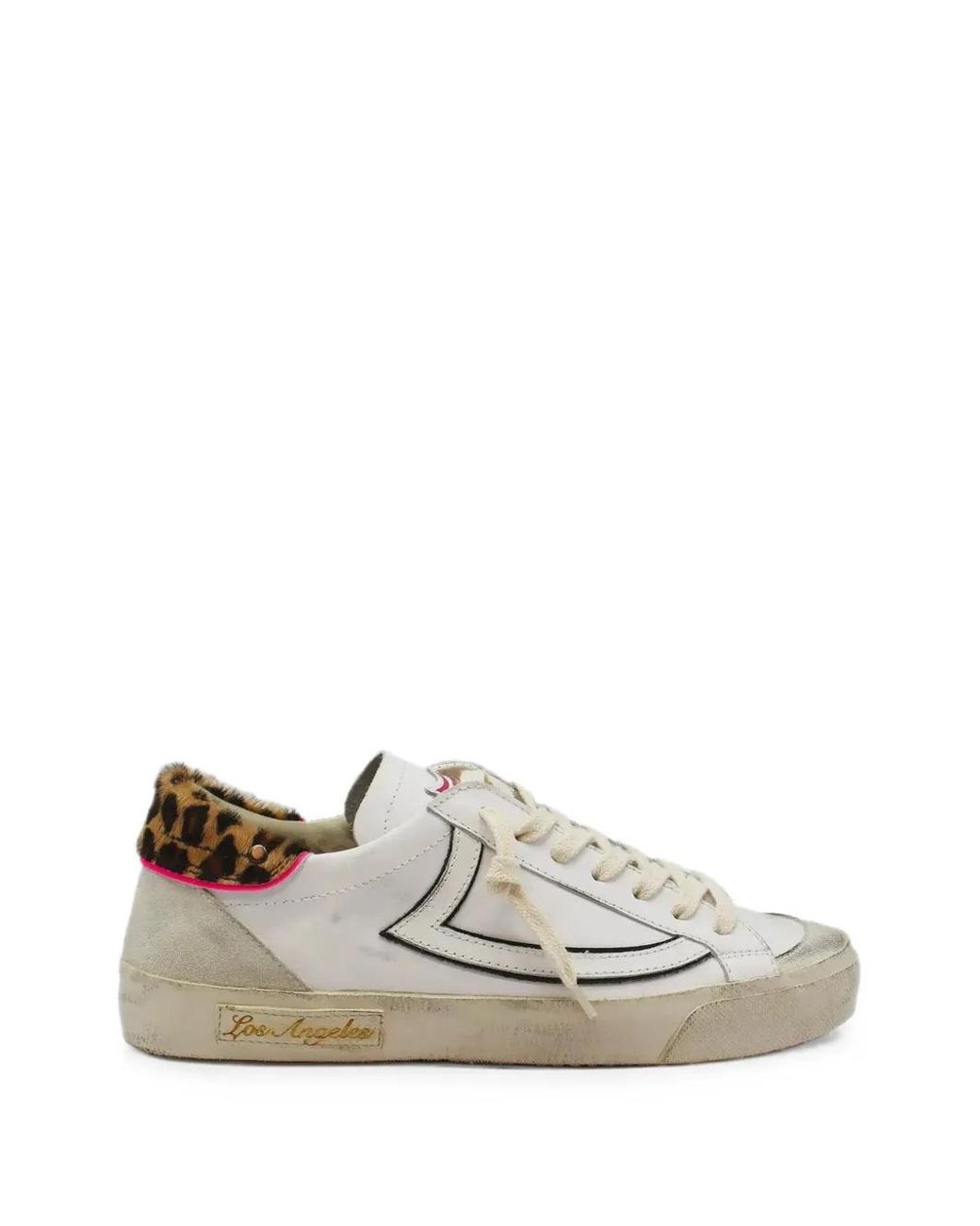 HTC White Vipers Animal-Print Sneakers