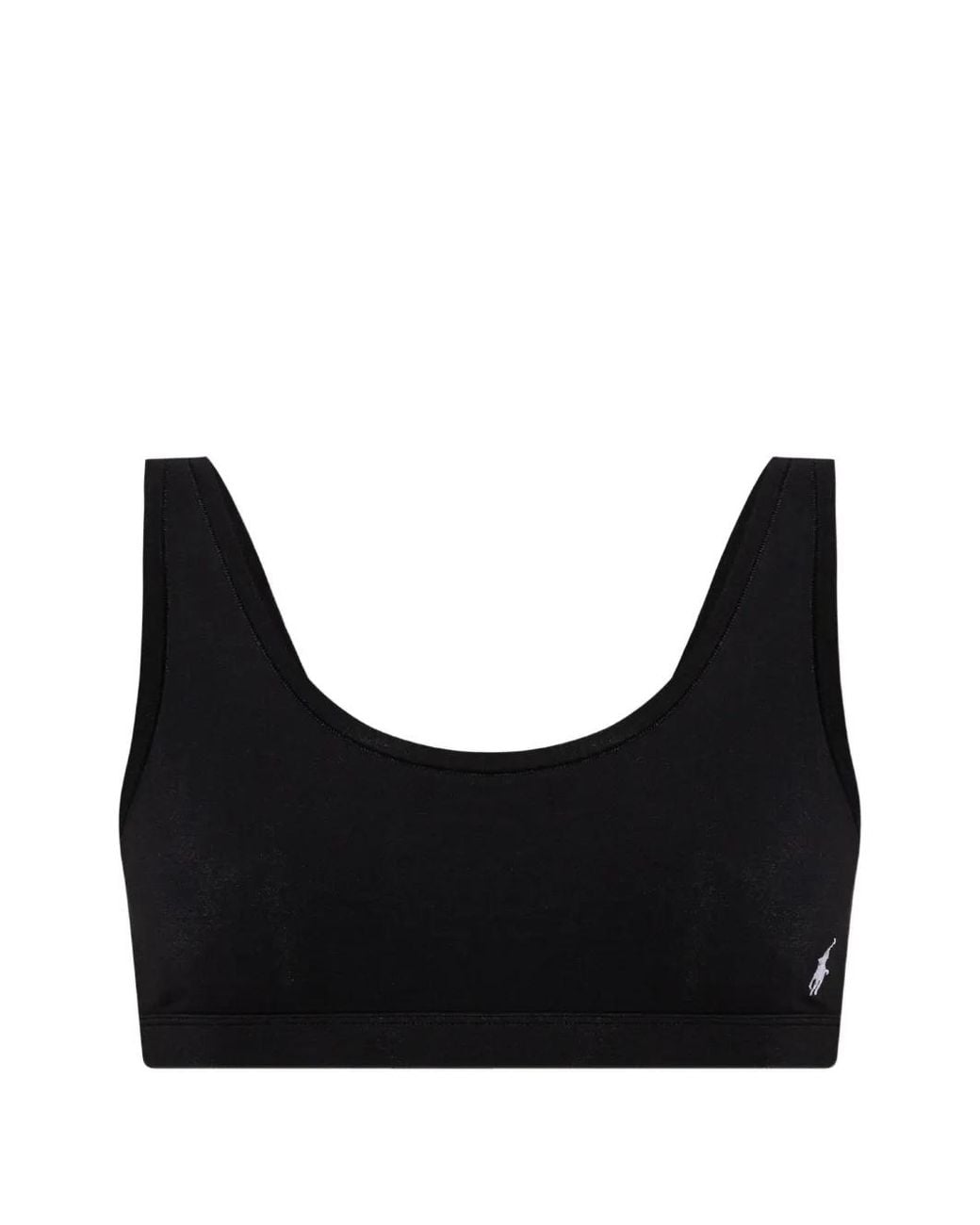 Polo Ralph Lauren Black Embroidered-Logo Bra