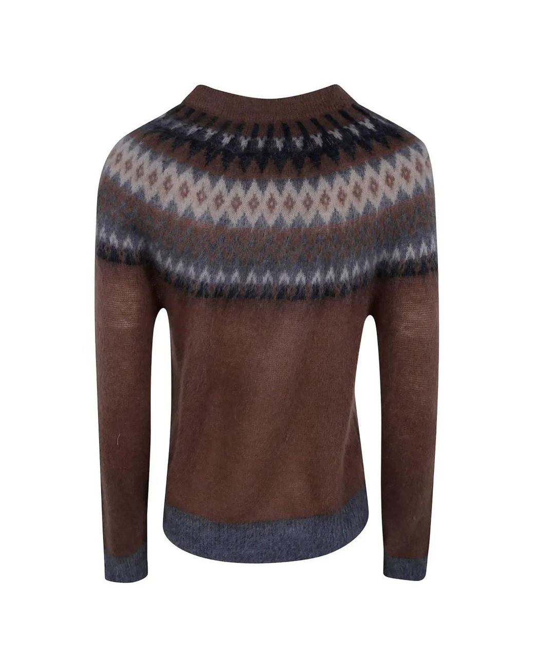Max Mara Brown Fair Isle-Pattern Sweater