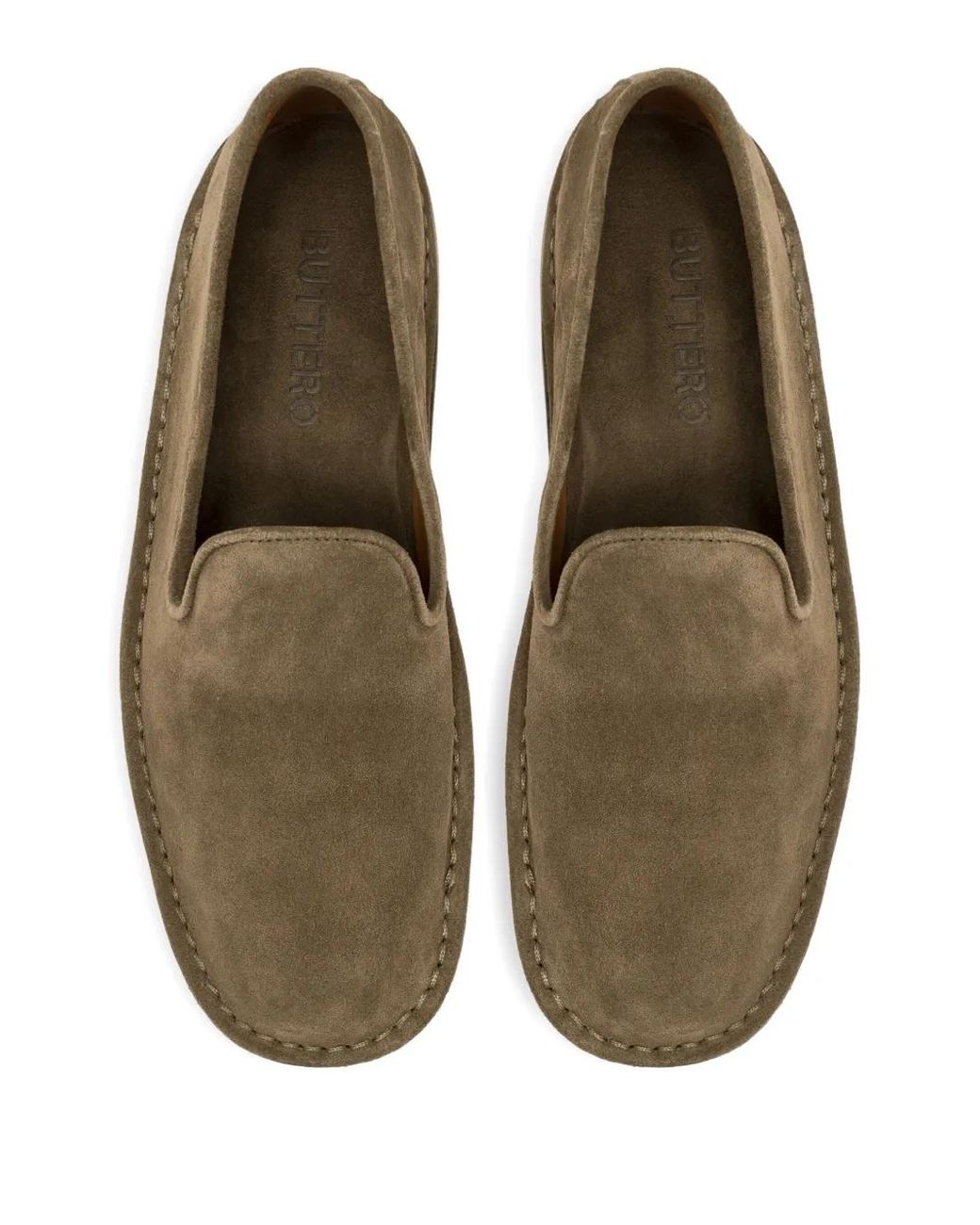 Buttero Green Suede Loafers for men