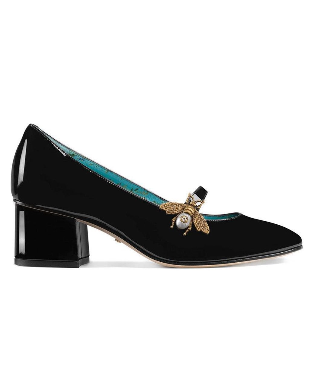 balsa Soviético Mono Zapatos de tacón de charol con abeja Gucci de color Negro | Lyst