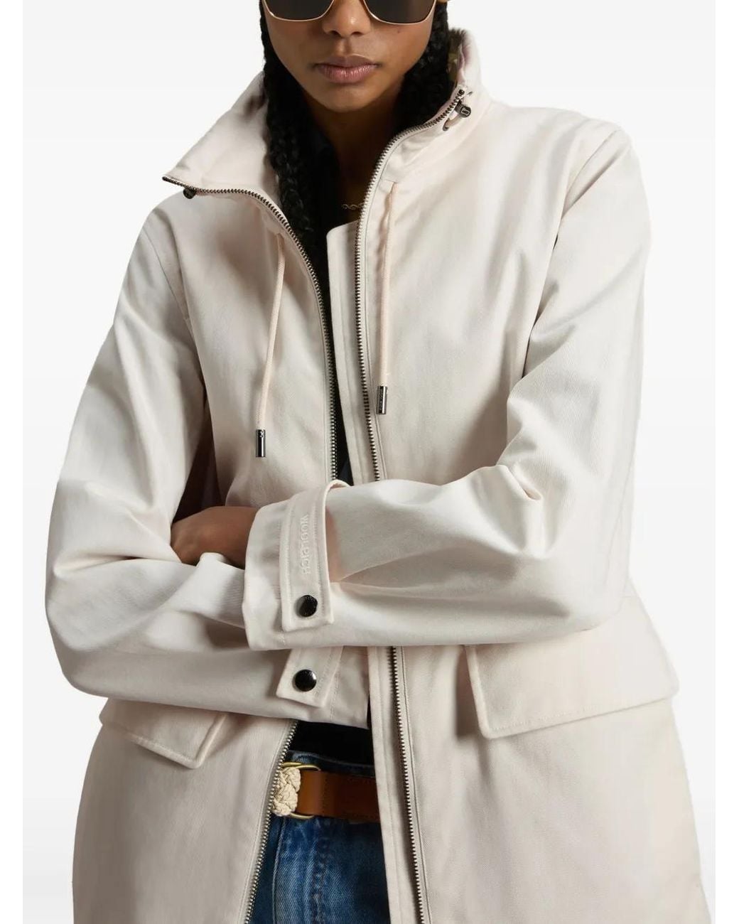 Woolrich White Cinched-Waist Jacket