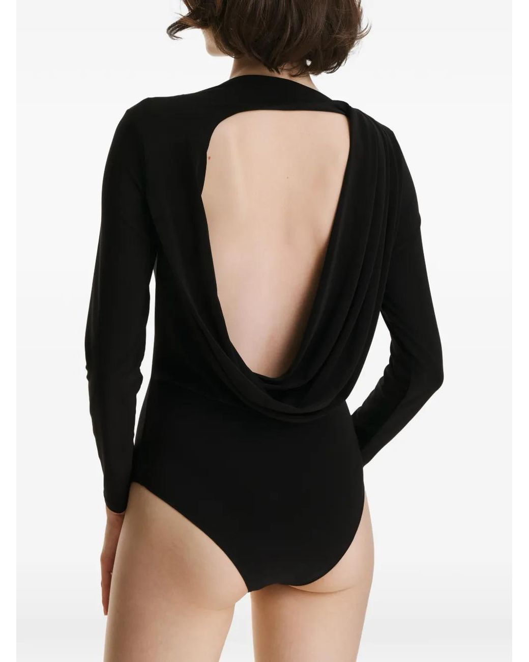 Open Back 4 Inch 2310 STUDIO Open-Back Drape Bodie in Black | Lyst